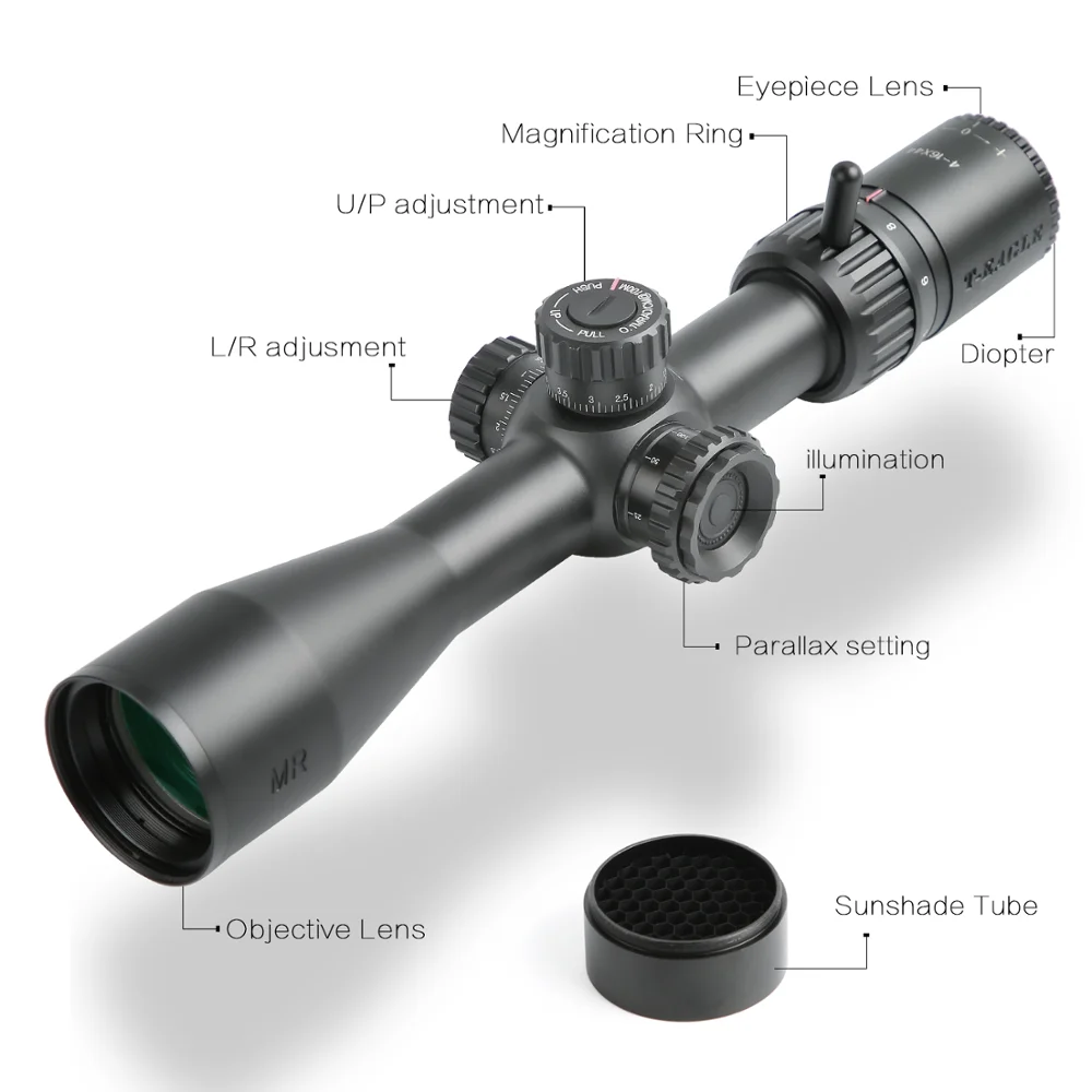 Тактический MR Pro 4-16X44SFIR FFP Сфера первое фокусное расстояние Охота воздуха прицел R& G, освещает достопримечательности 1/10MIL Fit. 308 win