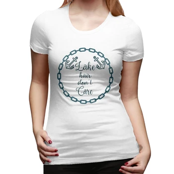 

2020 women print T-shirt Tops Tee Summer Female Lake Hair Don't Care T shirt Girls Short Sleeve T shirt For Women Clothing