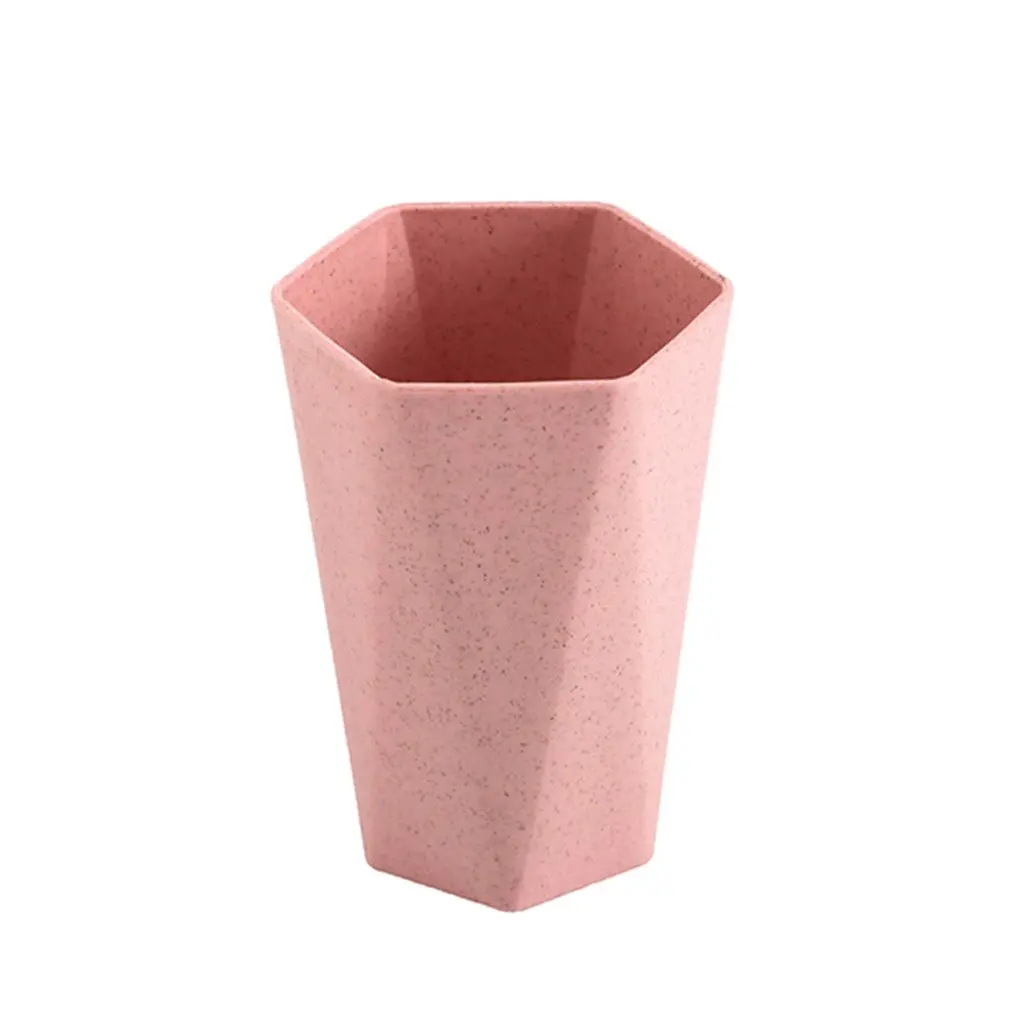 pink Пшеничная соломенная ромбовидная чашка, чашка для чистки рта, чашка для бытовой парной зубной щетки, чашка для мытья Maixiang - Цвет: pink
