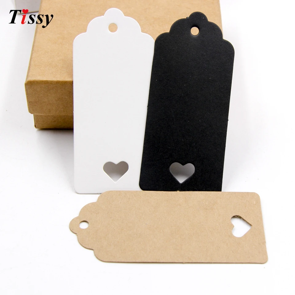 50PCS DIY Kraft Paper Tag Hollow Love Labels Card Hang Tag Wedding Party Note Blank price Hang tag Kraft Gift Wrapping Supplies