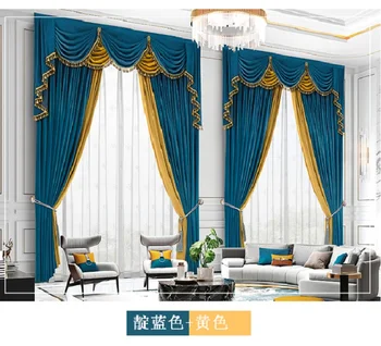 

Custom Velvet Curtains for Living Room Modern Minimalist Blackout Bedroom Solid Color Velvet Curtains Luxury Nordic Style