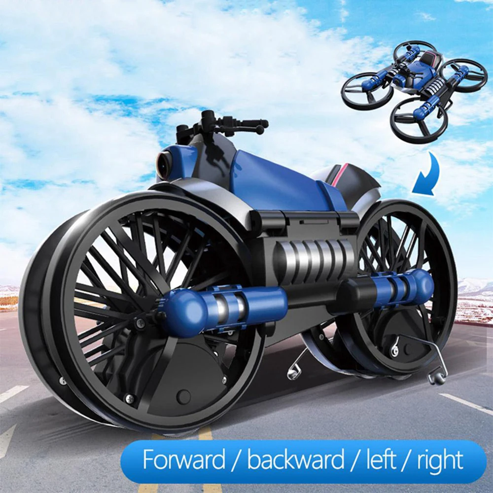 Unique H6 2-in-1 Folding RC Drone with camera Motorcycle Vehicle Multi-functional Folding Aircraft Vehicle 6-axis Quadcopter Toy
