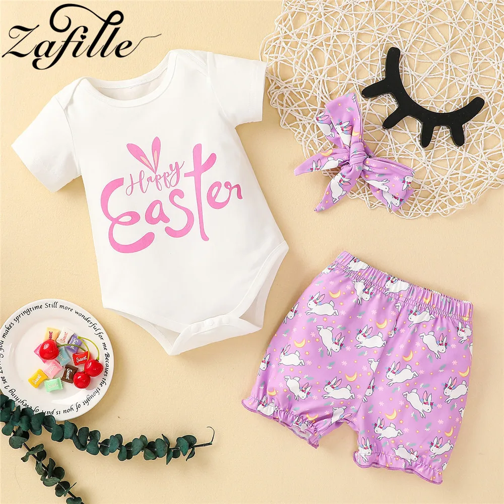 Zafille My First Easter Outfit Baby Boy Clothes Set Cartoon Rabbit
