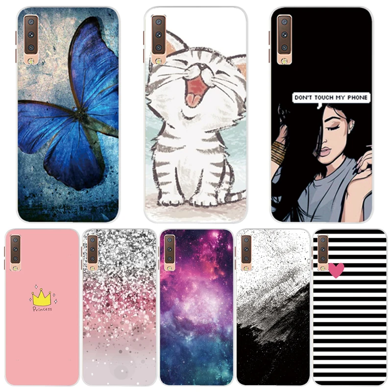 

Soft Cases For Samsung Galaxy A7 2018 Phone Cover Silicone Printing Back Case Cover For Samsung A7 2018 A750 A750F 6.0 Inch