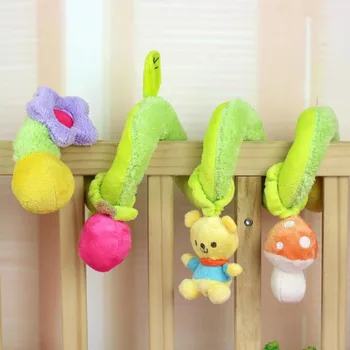

High Quality Green Bear Infant Plush Toys Baby Rattles Crib Revolves Around Bed Around Stroller Playing Toy Lathe Hanging Baby