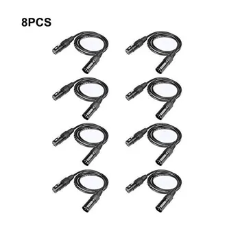 

8 pcs DMX Cable 3.2feet/1m 3-Pin Signal XLR Connection DMX512 Stage Light Cable Wire Male to Female