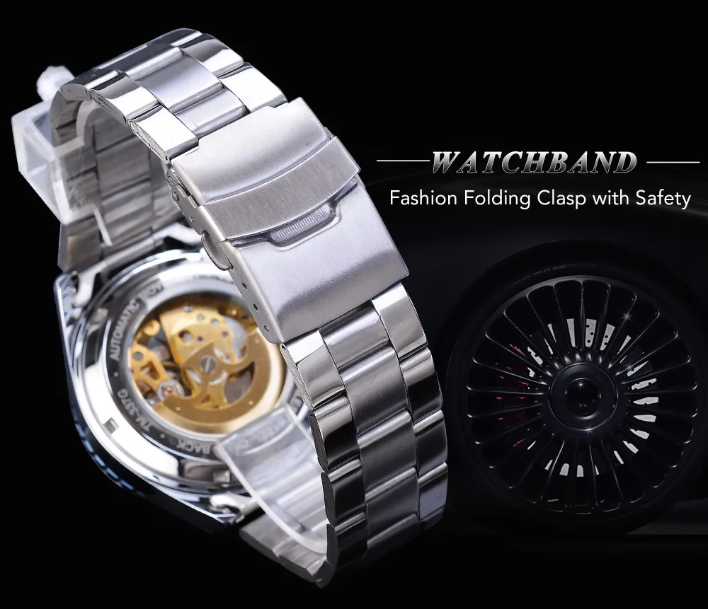 Forsining механические мужские часы лучший бренд класса люкс автоматические мужские часы из нержавеющей стали Скелет синий циферблат водонепроницаемые повседневные часы