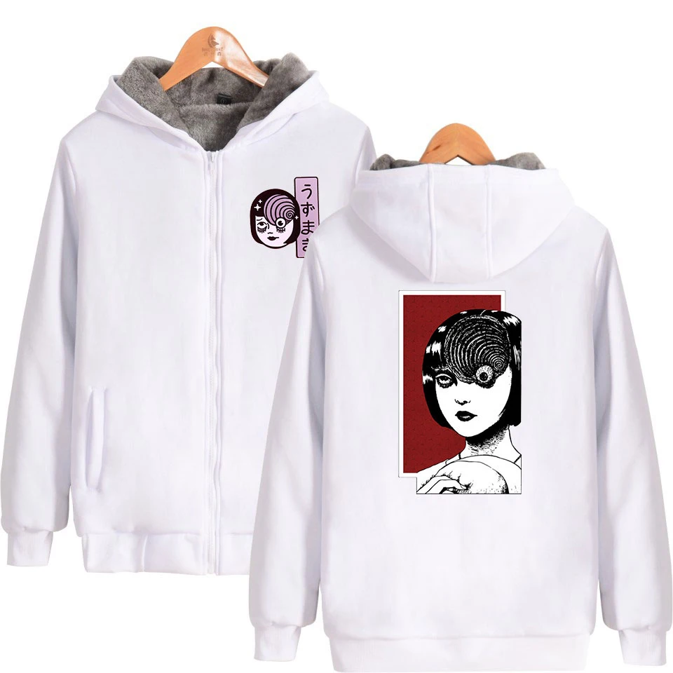 Junji ito 2D принтованное зимнее женское/Мужское модное повседневное пальто с капюшоном на молнии горячая Распродажа трендовая уличная теплая одежда