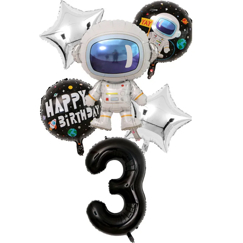 6 шт. воздушные шары на день рождения, черные воздушные шары с цифрами, украшения для первого дня рождения, Детские воздушные шары, вечерние воздушные шары с гелием - Цвет: 6pcs as the picture