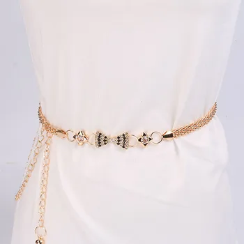 

High Waist Gold Silver Belts For Women Fashion Waistbands All-match Belt For Party Jewelry Dress Waist Metal Chain Belts #L20