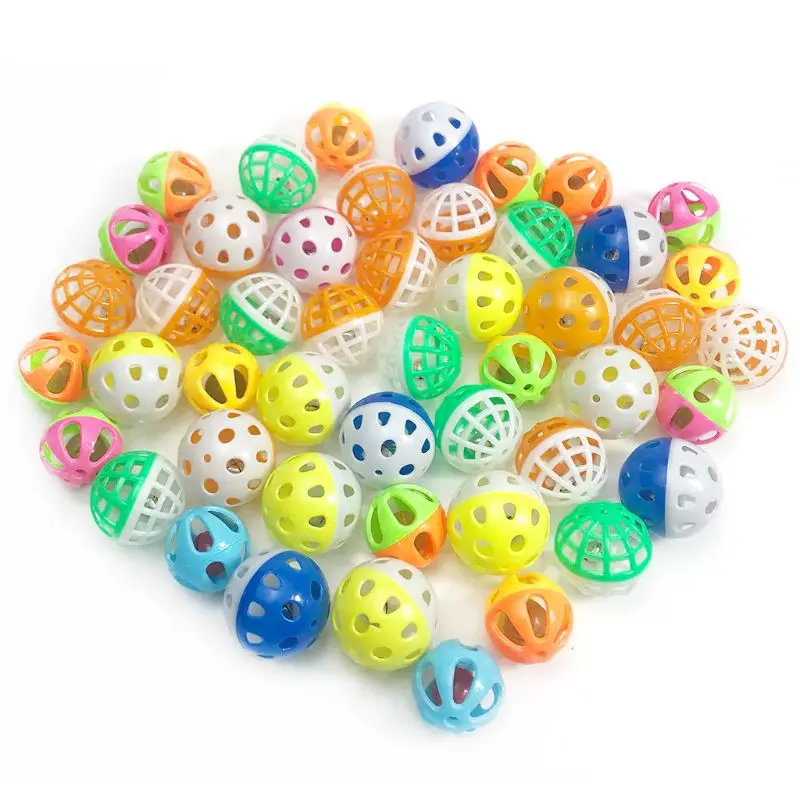 

48 Pcs Cat Toy Hollow Balls with Noisy Sound Interactive Kitten Chase Play Toy