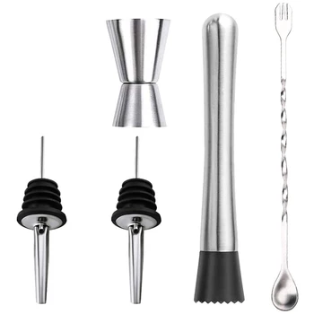 

Botique-Professional Grade Bar Tool,Mojito Muddler Bar Tool Set,Durable Muddler Pestle, Stainless Steel Muddler Bar Tool 5 Pack