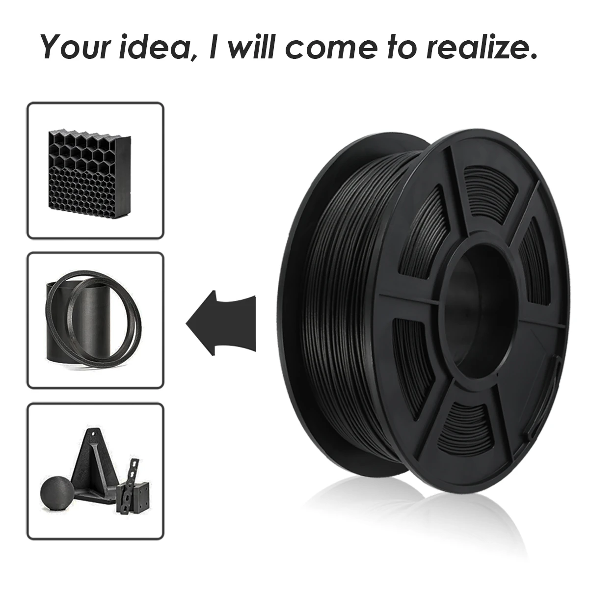 SUNLU 1.75mm PLA Carbon 3D Printer Filament 1KG Hardness PLA Carbon Fiber 3D Filament Accuracy Dimensional +/-0.02mm