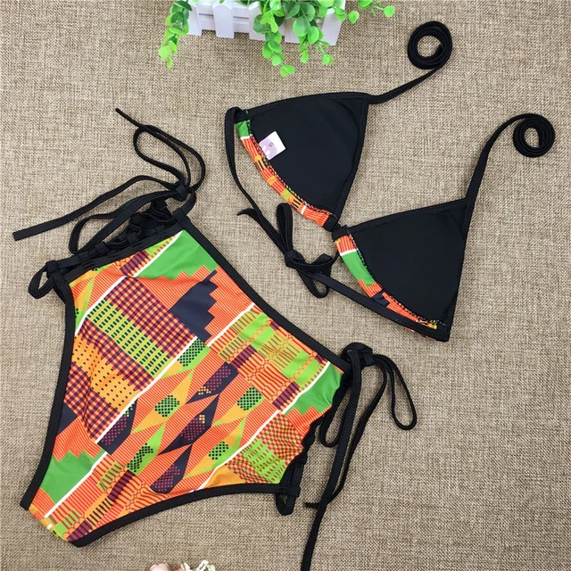 Kachi African Print  High Waisted Bathing Suit - Image 5