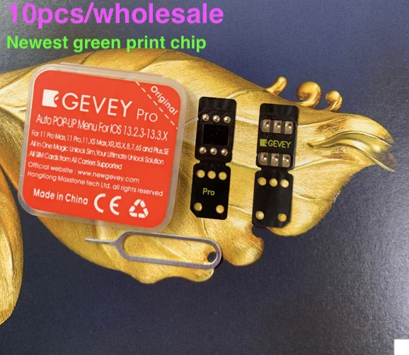 10 шт./оптовая продажа новый зеленый чип для печати Gevey pro sim V13.1.1 идеальный IOS13.3 iphone11