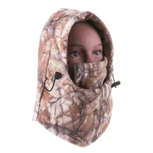Новая зимняя Ветрозащитная маска для лица и шеи, флисовая камуфляжная шапка, Балаклава для походов и верховой езды, лыжная теплая шапка