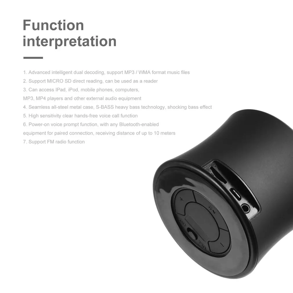 Ultra Portable Wireless Speakers Bass HD Sound For Variety Devices Smartphones Tablets Laptops Desktops