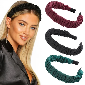 

Haimekang Vintage Fashion Headband Solid Color Bezel Rims Headdress Autumn Winter New Head Hoop Tiara Women Hair Accessories
