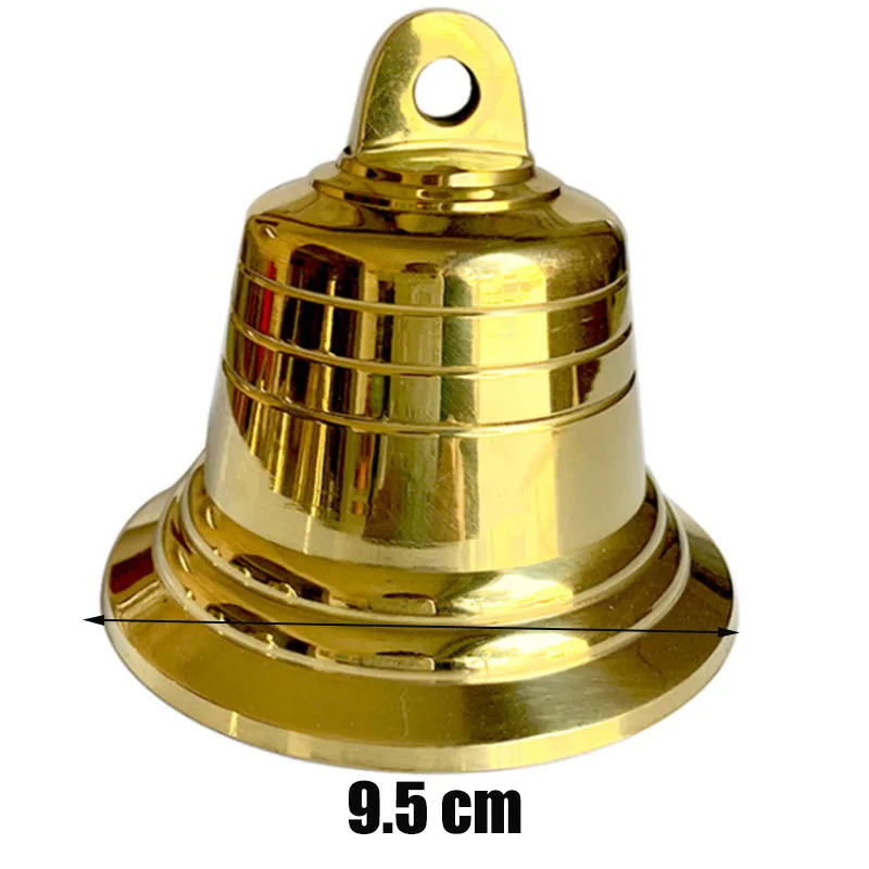 9.5 CM Маленькие медные колокольчики, большие золотые металлические церковные колокольчики, подвесные колокольчики для дверного звонка, рождественские колокольчики 4 см, 5 см, 7,2 см, 9,5 см, 12 см - Цвет: 9.5 CM