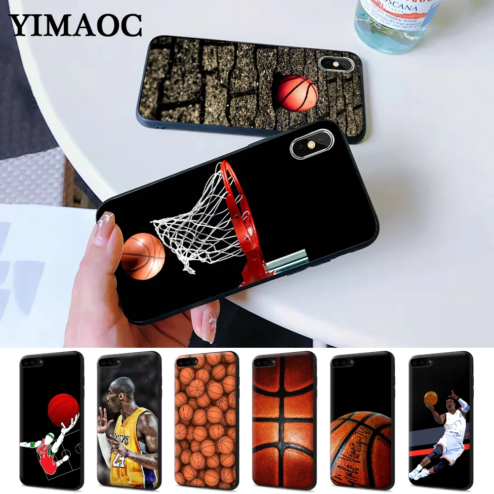 

basketball sport Silicone Case for iPhone 5 5S 6 6S Plus 7 8 X XS Max XR