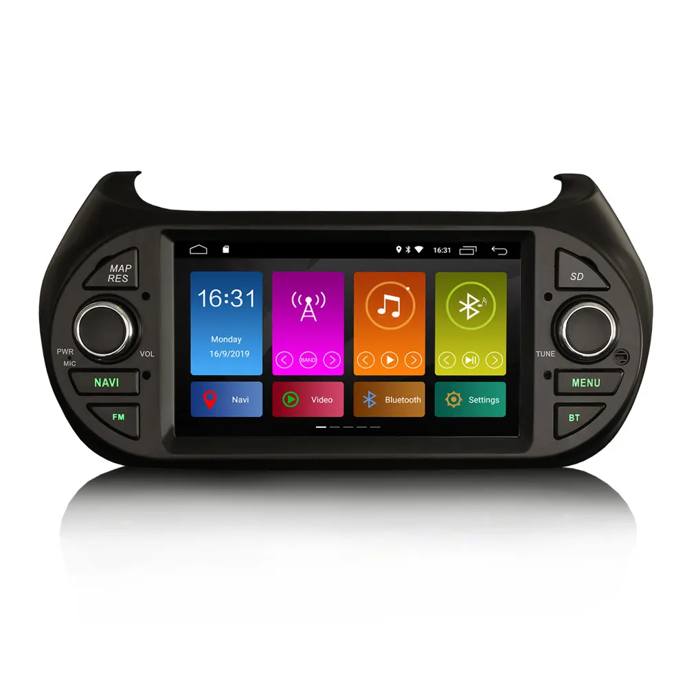 7 "quad core android 10.0 os carro multimídia navegação gps rádio para peugeot bipper 2008-2017 com função de carplay embutido