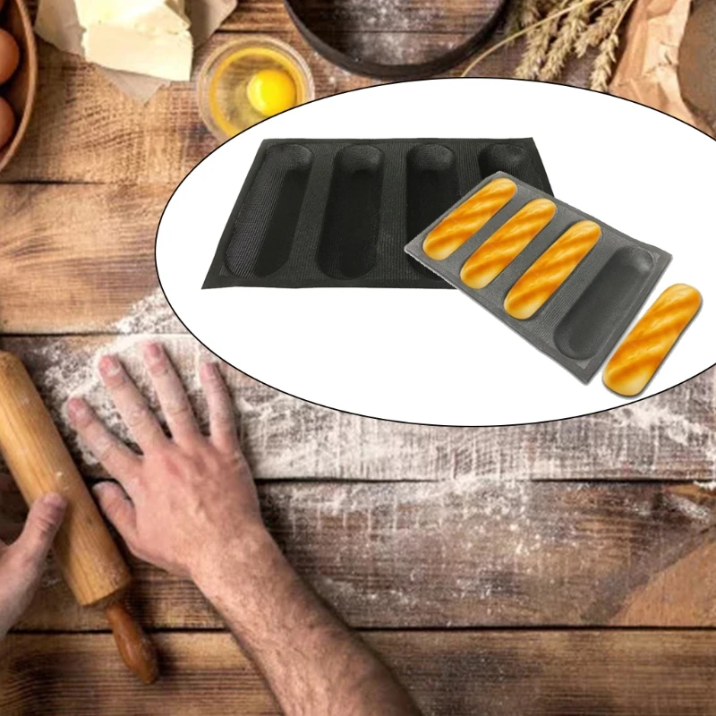 4 Waves Baking Pan Cake Toast Mold Tool Nonstick Perforated Tray Utensil Hot Dog Cooking Bakers Fiberglass T84F | Дом и сад