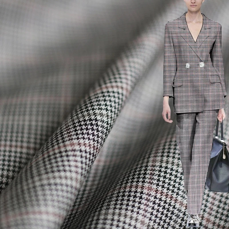 

Japanese Houndstooth Yarn Dyed Worsted Wool Fabrics Materials Women Suits Pants Sewing Tailor Cloth