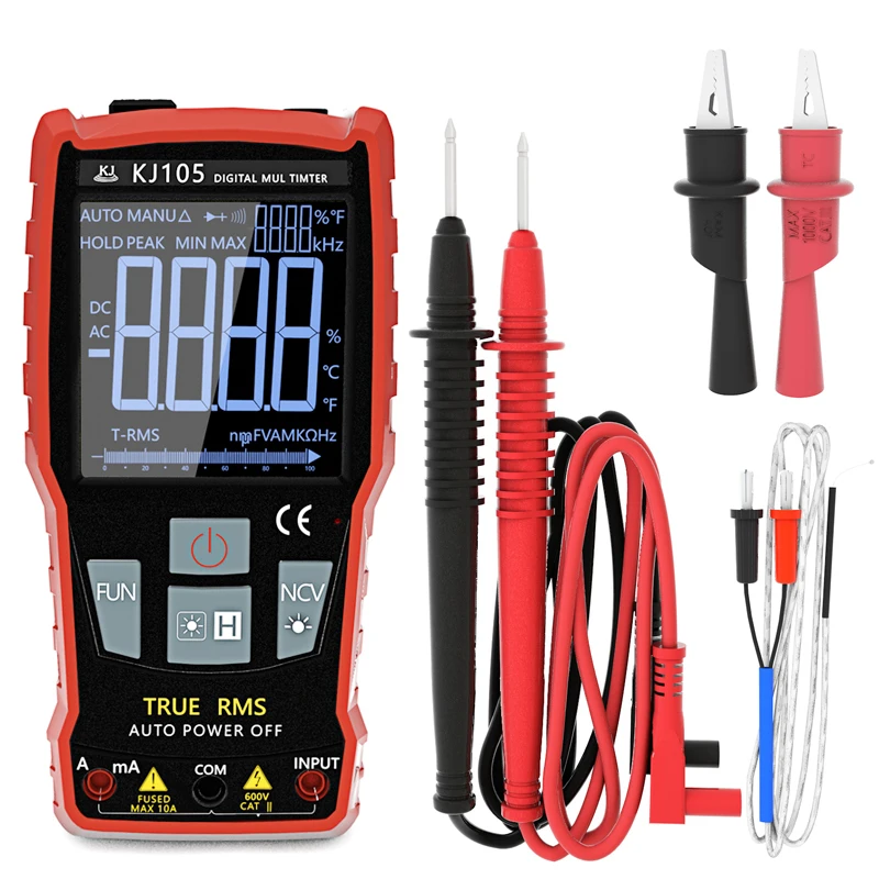 6000 Counts Digital Multimeter Protable AC/DC Voltage Measuring Meter LCD Display With Test Leads Crocodile Clips | Инструменты