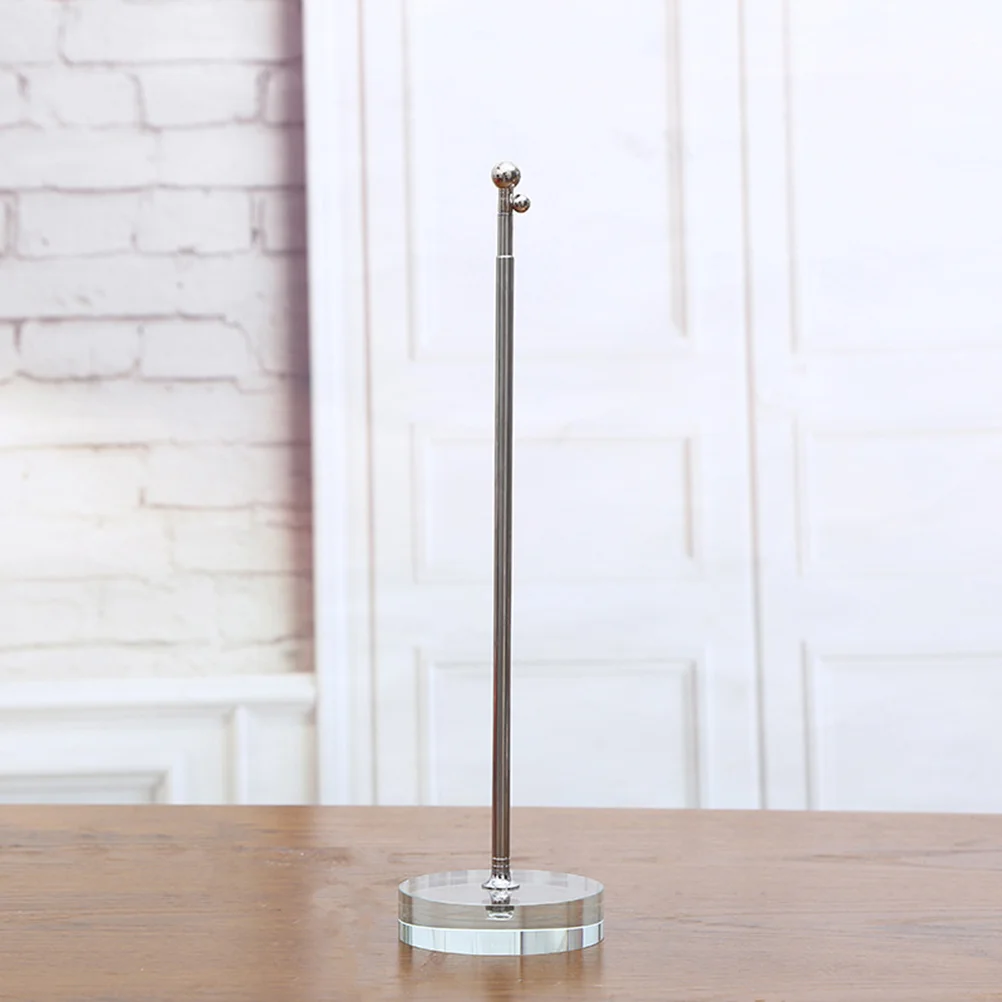 1PC Telescopic Flag Rack Crystal Base Flag Holder Conference Room Table Flag Decorative Stand
