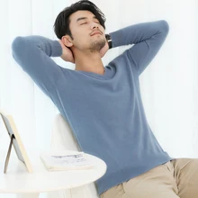 Septass мужской свитер с v-образным вырезом из козьего кашемира, вязанные пуловеры, зимний джемпер с длинным рукавом, повседневный Теплый Мягкий трикотажный джемпер