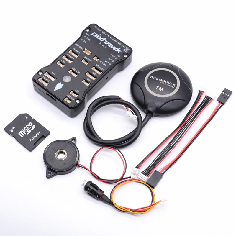 

Контроллер полета Pixhawk PX4 PIX 2.4.8 32 бит 4G SD + 7M GPS + Датчик PPM + кнопка безопасности + зуммер