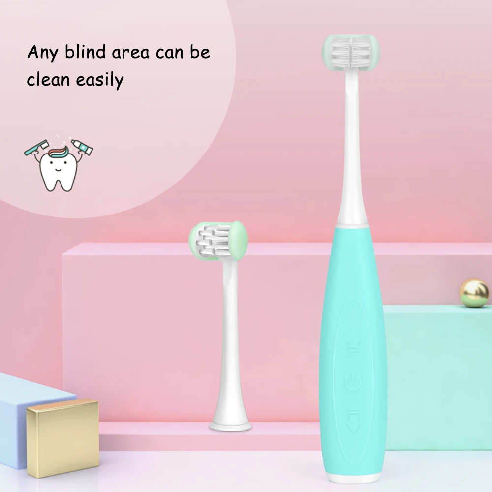 New 3 Side Children Sonic Electric Toothbrush 5 Modes USB Intelligent Acoustic Teeth Tooth Brush Cartoon Pattern for Kids 2 Head New 3 Side Children Sonic Electric Toothbrush 5 Modes USB Intelligent Acoustic Teeth Tooth Brush Cartoon Pattern for Kids 2 Head
