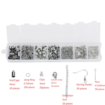 

Sauvoo Earring Bracelet Necklace DIY Making Jewelry Set Stainless steel Clips Jump Ring With Chain Jewelry Finding Set Suppliers