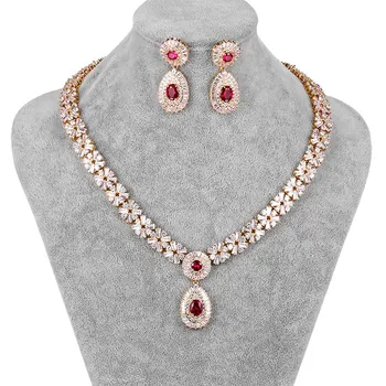 

WEIMANJINGDIAN NEW ARRIVAL LUXURY CUBIC ZIRCONIA CZ CRYSTAL NECKLACE & EARRING WEDDING JEWELRY SET FOR BRIDE OR BRIDESMAID
