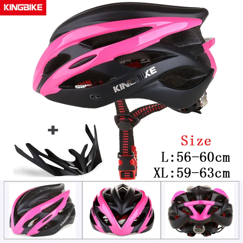 KINGBIKE мужской женский чехол для велосипедного шлема со светодиодный светильник велосипедный дорожный велосипедный шлем горная дорога ультра светильник шлемы mtb велосипедный шлем - Цвет: S-872-rose pink