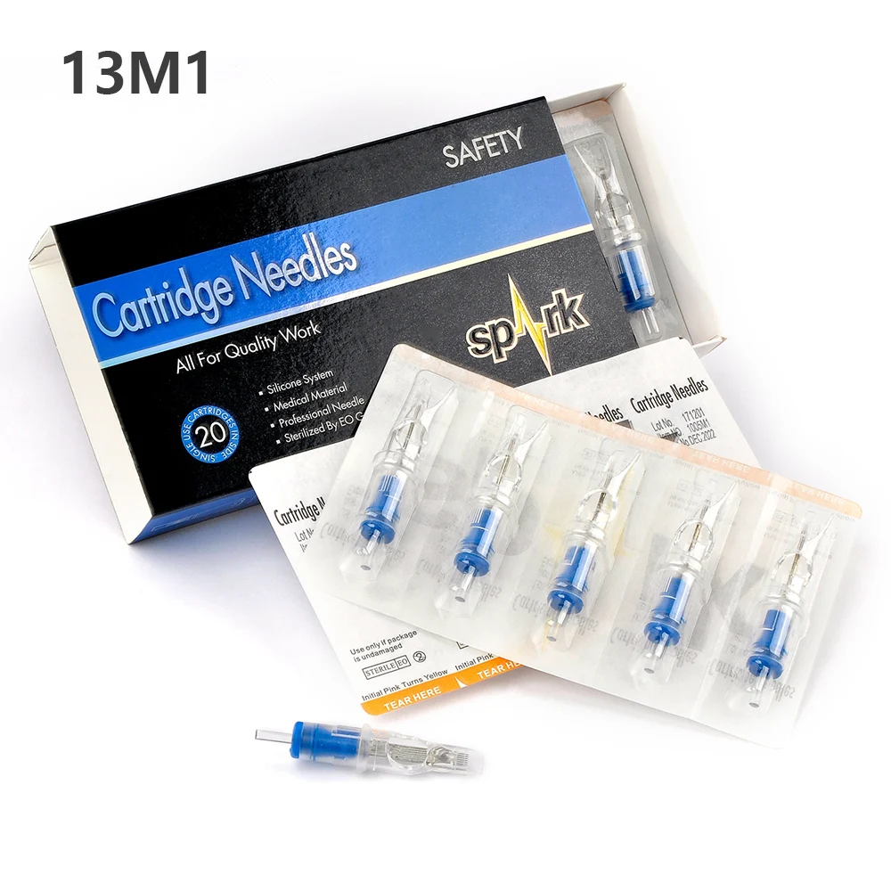 Professional 20pcs/set Disposable Semi-Permanent Makeup Tattoo Cartridge Needle Tattoo Gun Supplies RL/RM/M1/RS/1RL/3RL/5RL/7RL - Size: 13M1