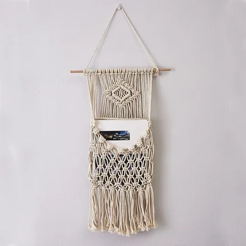 

Boho Hand-woven Cotton Rope Tapestry Basket Dual-use Storage Organizer DNJ998