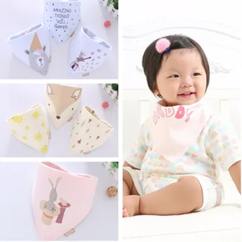 

New Cute Cotton Bandana Bibs Baby Feed Smock Infant Burp Cloths Cartoon Saliva Towel Baby Eating Soft Baby Boy Girl Stuff Apron