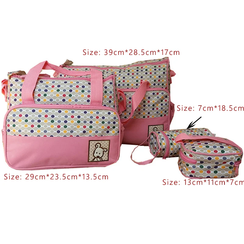 4pcs set Diaper bag Large Capacity Nappy Handbag Multifunction baby bag Mommy Maternity Travel Bag with Stroller Straps