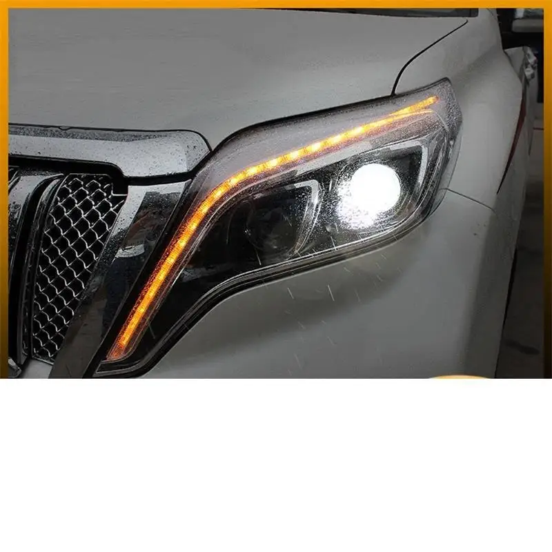 Дневные ходовые огни для авто Cob лампы Led Drl автомобильные аксессуары фары автомобильные фары в сборе 14 15 16 для Toyota Prado