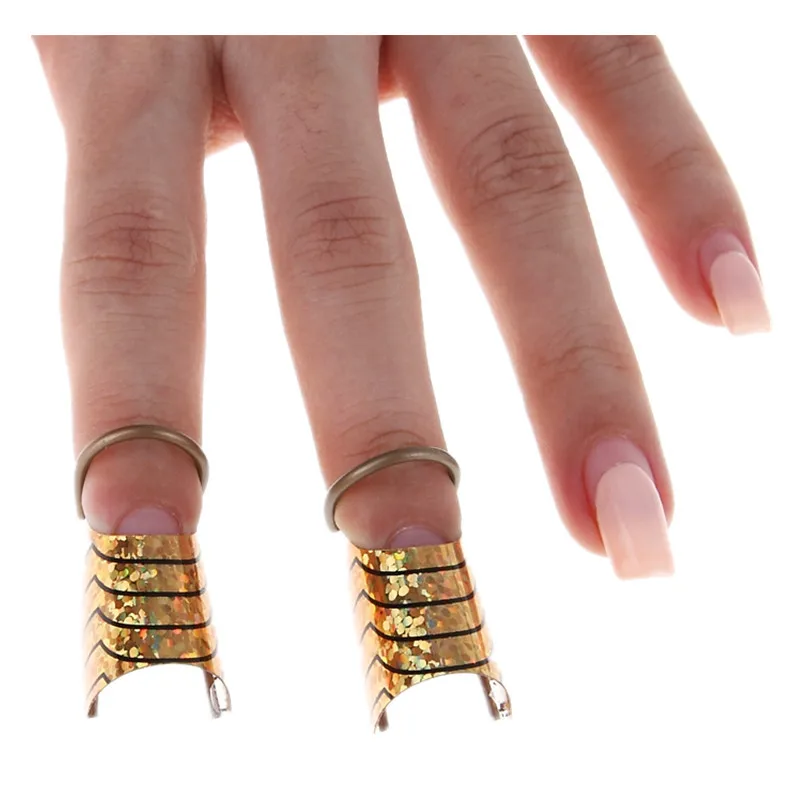 1 набор(5 шт) многоразовая двойная Серебряная Форма для ногтей для дизайна ногтей C кривой акриловые французские наконечники инструменты для дизайна ногтей