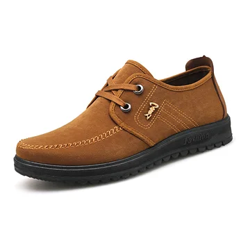 

YeddaMavis Brown Men Shoes Flat Shoes Men Canvas Shoes Spring New Fashion Breathable Lace Up Male Walking Shoes Driving Shoes