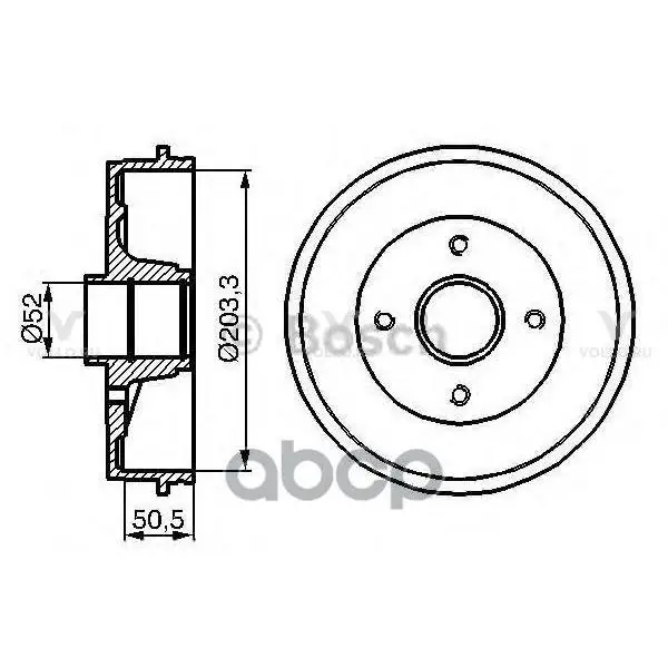 0986477120 BOSCH БАРАБАН ТОРМОЗНОЙ