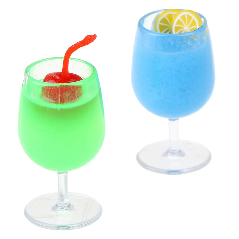 1Pc Resin Cocktail Cup Simulation Drink Glass Model Toy Doll House Decoration Scale 1/12 Dollhouse Miniature Accessories