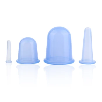 

4 pcs/set Body Massage Anti Cellulite Silicone Vacuum Massager Silicone Cupping Cup Health Care For Eye Neck Back Leg Arm Face