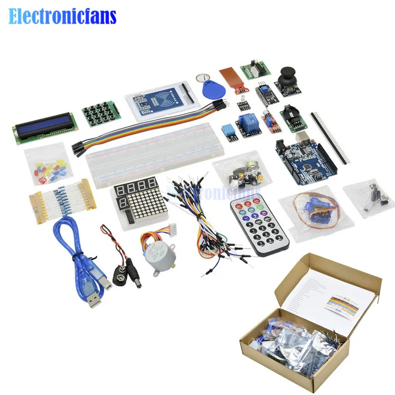 Стартер RFID DIY комплект для Arduino UNO R3 обновленная версия обучения Люкс DIY люкс с 830 макетной платой LCD1602 IIC I2C