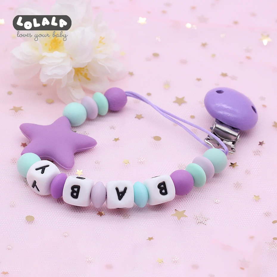 

DIY Silicone Baby Pacifier Clip Personalized Name Color Pacifier Chain Baby Tooth Pacifier Chewing Toy Dummy Clip Baby Gift