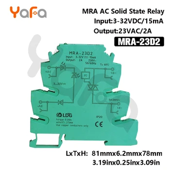 

1 pc MRA series New Mini 6.2mm 2A Input: 3V 5V 12V 24V DC AC SSR Solid State Relay Auto Interface DIN Rail Switch Relay Module