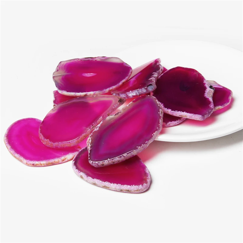 10Pcs 50-80mm Irregular Natural Onyx Agates Geode Slice Decor No Hole Reiki Healing Chakra Stone for Home Decorat Healing Gift 4