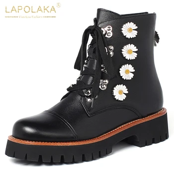 

sarairis 2020 fashion top quality thick heels ankle boots woman shoes zipper platform work office shoes ladies Motorcycle Boots